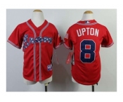 Youth mlb jerseys atlanta braves #8 upton red[2014 new]