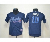 youth mlb jerseys atlanta braves #10 jones blue(cool base)