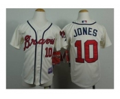 youth mlb jerseys atlanta braves #10 jones cream[2014 new]