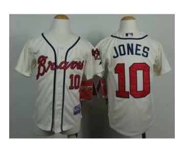 youth mlb jerseys atlanta braves #10 jones cream[2014 new]