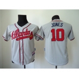 youth mlb jerseys atlanta braves #10 jones grey