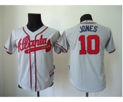 youth mlb jerseys atlanta braves #10 jones grey