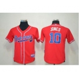 youth mlb jerseys atlanta braves #10 jones red(cool base)