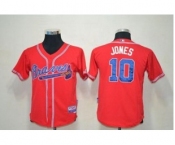 youth mlb jerseys atlanta braves #10 jones red(cool base)