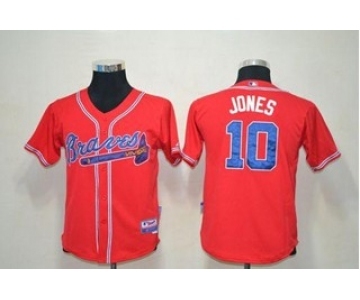 youth mlb jerseys atlanta braves #10 jones red(cool base)