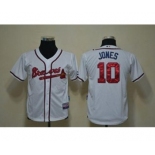 youth mlb jerseys atlanta braves #10 jones white(cool base)