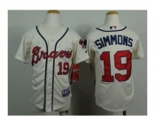 youth mlb jerseys atlanta braves #19 simmons cream