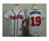 youth mlb jerseys atlanta braves #19 simmons white