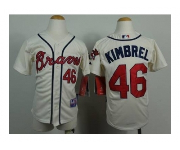 youth mlb jerseys atlanta braves #46 kimbrel cream