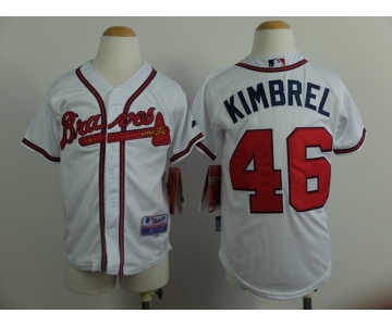 youth mlb jerseys atlanta braves #46 kimbrel whtie