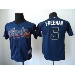 youth mlb jerseys atlanta braves #5 freeman blue