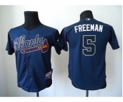 youth mlb jerseys atlanta braves #5 freeman blue