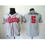 youth mlb jerseys atlanta braves #5 freeman grey