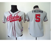 youth mlb jerseys atlanta braves #5 freeman grey