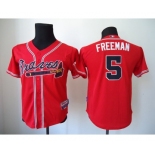 youth mlb jerseys atlanta braves #5 freeman red