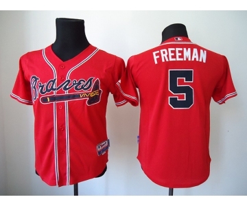 youth mlb jerseys atlanta braves #5 freeman red