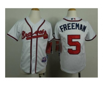 youth mlb jerseys atlanta braves #5 freeman white