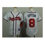 youth mlb jerseys atlanta braves #8 upton white