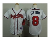 youth mlb jerseys atlanta braves #8 upton white