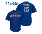 Youth Majestic New York Mets #15 Tim Tebow Replica Royal Blue Alternate Road Cool Base MLB Jersey