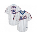 Youth Majestic New York Mets #15 Tim Tebow Replica White Alternate Cool Base MLB Jersey