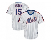 Youth Majestic New York Mets #15 Tim Tebow Replica White Alternate Cool Base MLB Jersey