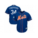 Youth Majestic New York Mets #34 Noah Syndergaard Authentic Royal Blue 2017 Spring Training Cool Base MLB Jersey