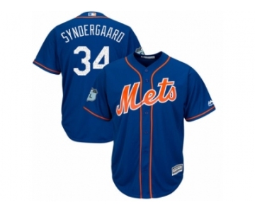 Youth Majestic New York Mets #34 Noah Syndergaard Authentic Royal Blue 2017 Spring Training Cool Base MLB Jersey