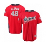 Youth Majestic New York Mets #48 Jacob deGrom Game Red National League 2018 MLB All-Star MLB Jersey