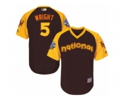 Youth Majestic New York Mets #5 David Wright Authentic Brown 2016 All-Star National League BP Cool Base MLB Jersey