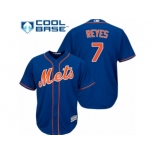 Youth Majestic New York Mets #7 Jose Reyes Authentic Royal Blue Alternate Home Cool Base MLB Jersey