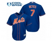 Youth Majestic New York Mets #7 Jose Reyes Authentic Royal Blue Alternate Home Cool Base MLB Jersey