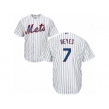 Youth Majestic New York Mets #7 Jose Reyes Replica White Home Cool Base MLB Jersey