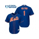 Youth New York Mets #1 Mookie Wilson Blue Cool Base Stitched MLB Jersey