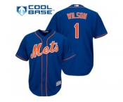 Youth New York Mets #1 Mookie Wilson Blue Cool Base Stitched MLB Jersey