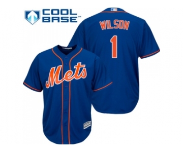 Youth New York Mets #1 Mookie Wilson Blue Cool Base Stitched MLB Jersey