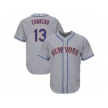 Youth New York Mets #13 Asdrubal Cabrera Grey Cool Base Stitched MLB Jersey