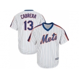 Youth New York Mets #13 Asdrubal Cabrera White(Blue Strip) Alternate Cool Base Stitched MLB Jersey