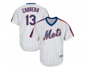 Youth New York Mets #13 Asdrubal Cabrera White(Blue Strip) Alternate Cool Base Stitched MLB Jersey