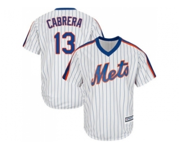 Youth New York Mets #13 Asdrubal Cabrera White(Blue Strip) Alternate Cool Base Stitched MLB Jersey