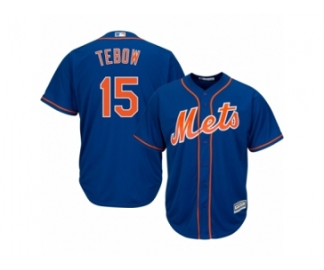 Youth New York Mets #15 Tim Tebow Majestic Blue Cool Base Player Jersey