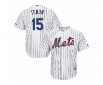 Youth New York Mets #15 Tim Tebow Majestic White Home Cool Base Player Jersey