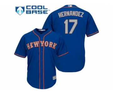 Youth New York Mets #17 Keith Hernandez Blue(Grey NO.) Cool Base Stitched MLB Jersey