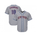 Youth New York Mets #18 Darryl Strawberry Grey Cool Base Stitched MLB Jersey