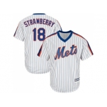 Youth New York Mets #18 Darryl Strawberry White(Blue Strip) Alternate Cool Base Stitched MLB Jersey