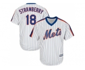 Youth New York Mets #18 Darryl Strawberry White(Blue Strip) Alternate Cool Base Stitched MLB Jersey