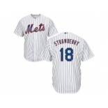 Youth New York Mets #18 Darryl Strawberry White(Blue Strip) Cool Base Stitched MLB Jersey