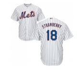 Youth New York Mets #18 Darryl Strawberry White(Blue Strip) Cool Base Stitched MLB Jersey