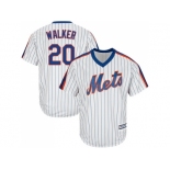 Youth New York Mets #20 Neil Walker White(Blue Strip) Alternate Cool Base Stitched MLB Jersey