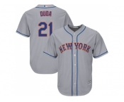 Youth New York Mets #21 Lucas Duda Grey Cool Base Stitched MLB Jersey